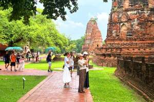 Wat Mahathat i Ayutthaya er et av landets mest popul&aelig;re utfartsm&aring;l.