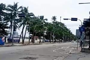 Veldig stille på Beach Road i dag.